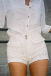 Paolo Short White Lace Schiffli