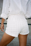 Paolo Short White Lace Schiffli