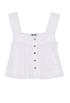 Izabel White Cotton Sleeveless Top