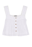 Izabel White Cotton Sleeveless Top