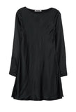 Patrice Black Satin Mini Dress