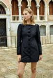 Antoinette Faille Button Down Mini Dress