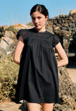 Anabela Black Cotton Mini Dress