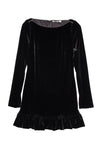 Cosette Ruffled Black Velvet Mini Dress