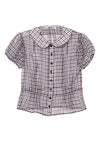 Yvonne Sheer Plaid Organza Top