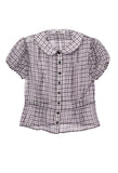 Yvonne Sheer Plaid Organza Top